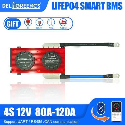 NMC 리튬 배터리 Bluetooth RS485 CAN PCB 용 스마트 하드웨어 BMS 4S 12V 80A
